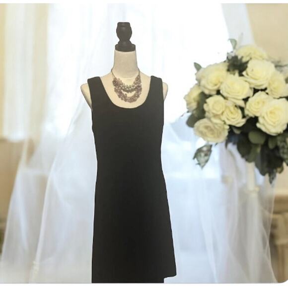 Molly Malloy Black Velvet Sleeveless Evening Midi Back Rhinestones Dress Sz 14 - Picture 2 of 8